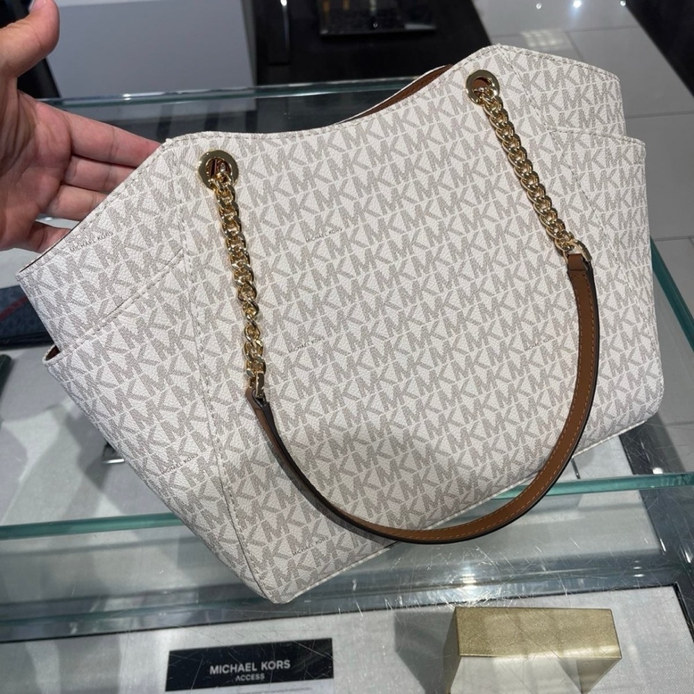 Michael Kors Beige Monogram Shoulder Bag